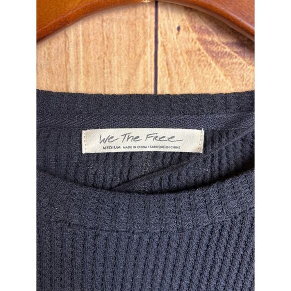 Free People We the Free Waffle Knit Sweater Fitted Women's Size Med - Picture 4 of 7